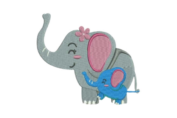 A Designer's Review of Mom and Baby Elephant Embroidery