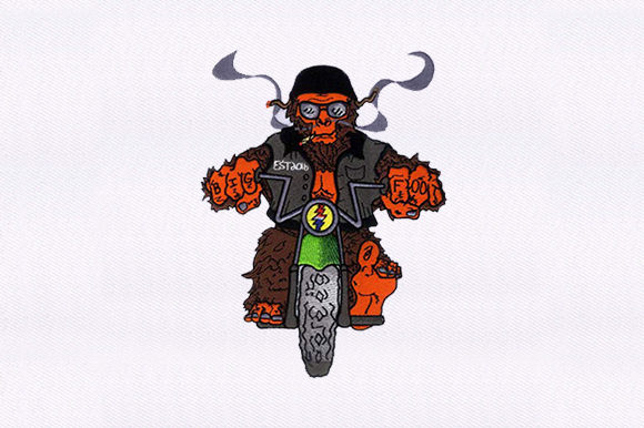 A Designer's Take on the Chopper Riding Gorilla Embroidery