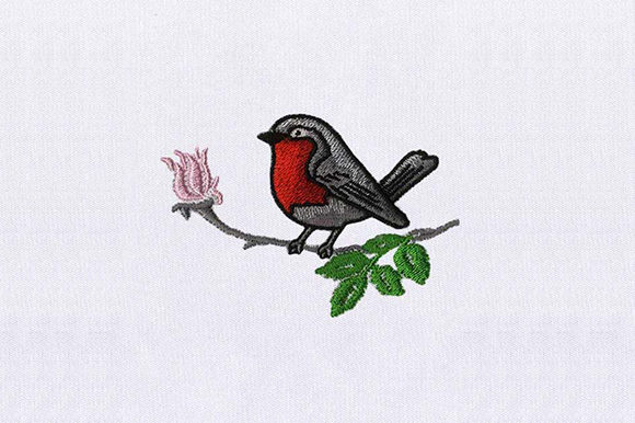 Charming Red Robin Embroidery for Your Next Project