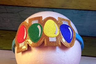 Christmas Lights Headband: A Festive Embroidered Accessory