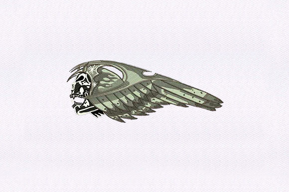 Flying Skull Wings: A Spooky Yet Stylish Embroidery