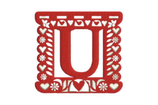Papel Picado Alphabet U: A Graceful Embroidered Monogram