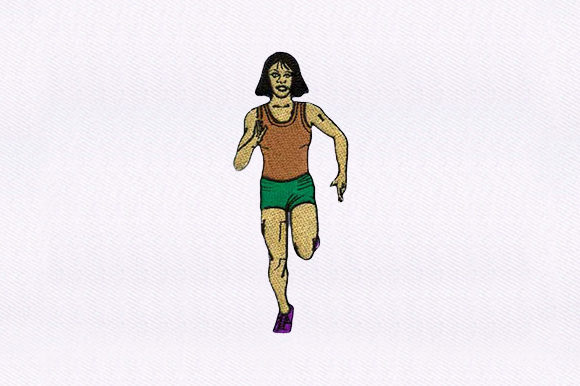 Running Woman: A Sporty Embroidery for Holiday Gifts